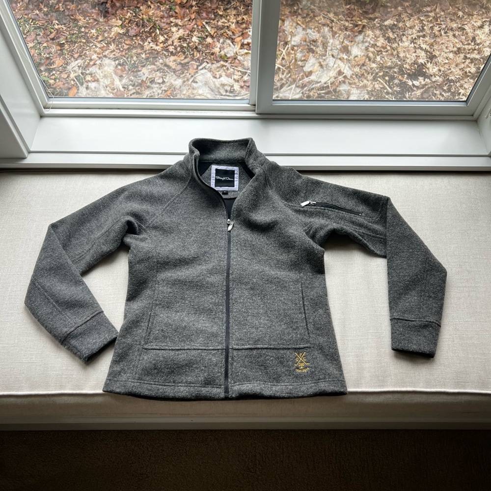 Straight down wool zip coat small